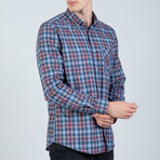 Kevin Button Up Shirt // Blue + Red (XL)