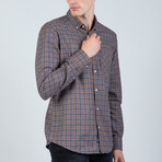 Andrew Button Up Shirt // Brown + Navy (2XL)