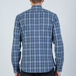 Adam Button Up Shirt // Indigo + Gray (XL)