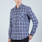 Quinn Button Up Shirt // Purple + Blue (2XL)