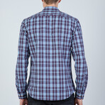 Quinn Button Up Shirt // Purple + Blue (S)