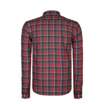 Preston Button Up Shirt // Brown + Red (S)