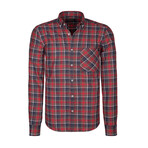 Preston Button Up Shirt // Brown + Red (M)
