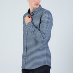 Austin Button Up Shirt // Gray + Blue (2XL)