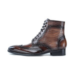 Wingtip Lace Up Boots // Brown (US: 14)