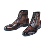 Wingtip Lace Up Boots // Brown (US: 11)