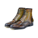Wingtip Lace Up Boots // Olive (US: 12)