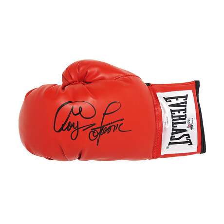 George Foreman // Signed Everlast Full Size Red Boxing Glove (JSA)