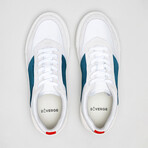 Now V9 Sneakers // White + Petrol Blue (Euro: 47)