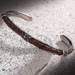 Leather Bracelet + Zircon // Burgundy