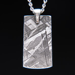 Genuine Natural Seymchan Meteorite Pendant + 18" Sterling Silver Chain
