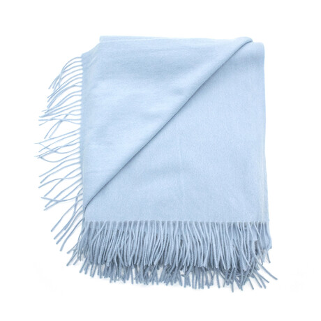 Cashmere Throw + Fringes // Baby Blue