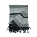 Cashmere Striped Throw + Fringes // Black Combo