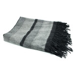 Cashmere Striped Throw + Fringes // Black Combo