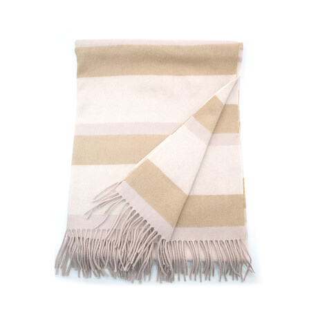 Cashmere Striped Throw + Fringes // Misty Combo