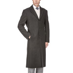 Stephen Knee Length Three Button Overcoat // Charcoal (Small)