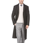 Stephen Knee Length Three Button Overcoat // Charcoal (Small)