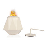 Anywhere Fireplace Brooklyn // Indoor/Outdoor Fireplace + 12-Pack SunJel Fuel (Beige)