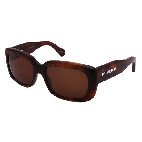 Balenciaga // Unisex BB0072S-002 Sunglasses // Havana + Brown