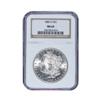1885-O Morgan Silver Dollar // NGC Certified MS65 // Wood Presentation Box