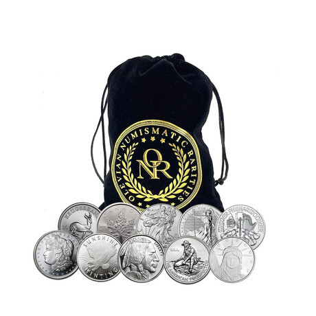 Custom Silver Bullion Package // 10 Ounce Assortment // Deluxe Storage Pouch