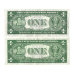 1935 & 1957 $1 U.S. Silver Certificates // Set of 2 // Blue Seal // About Uncirculated // Deluxe Collector's Pouch