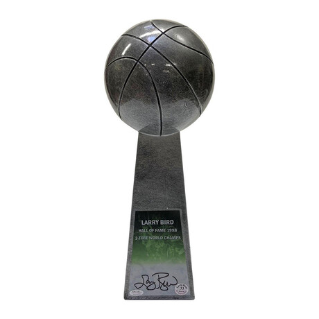 Larry Bird // Autographed 14" Basketball Trophy