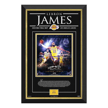 LeBron James // Framed Lakers Collage Limited Edition 1/123 // Facsimile Signature