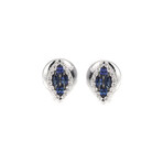 Salvini // Baudelaire 18k White Gold Diamond + Sapphire Earrings // Store Display