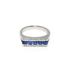 Salvini // Mostrine 18k White Gold Diamond + Sapphire Ring // Ring Size: 7 //Store Display