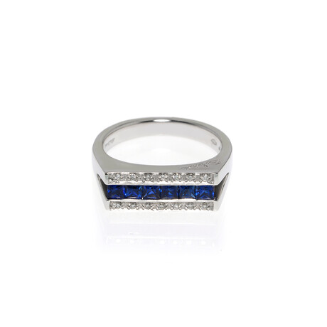 Salvini // Mostrine 18k White Gold Diamond + Sapphire Ring // Ring Size: 7.5 // Store Display