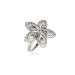 Lalique // Lys 18k White Gold + Diamond Ring // Ring Size 8.25 // Store Display