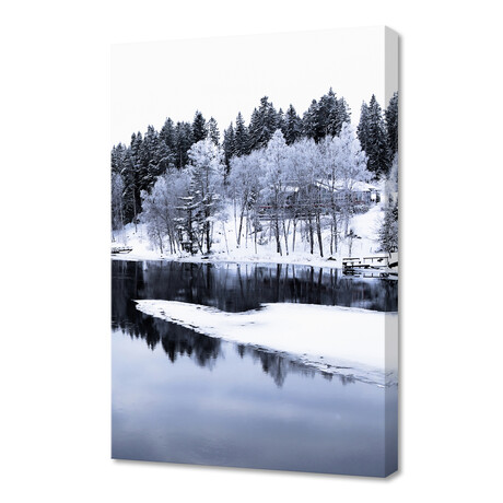 Winter River Landscape (12"H x 8"W x 0.75"D)