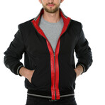 Double Sided Leather Jacket // Red + Black (3XL)