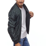 Double Sided Leather Jacket // Black + Olive Green (S)