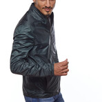 Double Sided Leather Jacket // Black + Green (M)