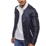Double Sided Leather Jacket // White + Navy Blue (3XL)