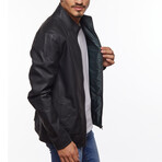 Double Sided Leather Jacket // Black + Green (L)