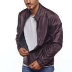 Double Sided Leather Jacket // Navy Blue + Maroon (L)
