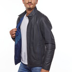 Double Sided Leather Jacket // Navy Blue + Blue (4XL)