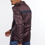 Double Sided Leather Jacket // Navy Blue + Maroon (S)