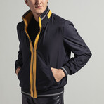 Double Sided Leather Jacket // Yellow + Black (S)