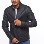 Double Sided Leather Jacket // Navy Blue + Blue (XL)