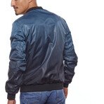Double Sided Leather Jacket // Black + Blue (XS)