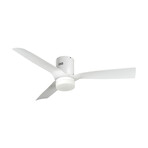 SPEZIA // 52" 3-Blade Flush Mount Smart Ceiling Fan + LED Light Kit w/ Remote (Gold Finish/Black Fan Blades)