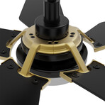 WOODROW // 52" 5-Blade Smart Ceiling Fan + LED Light Kit w/ Remote (Black Finish/Black Fan Blades)