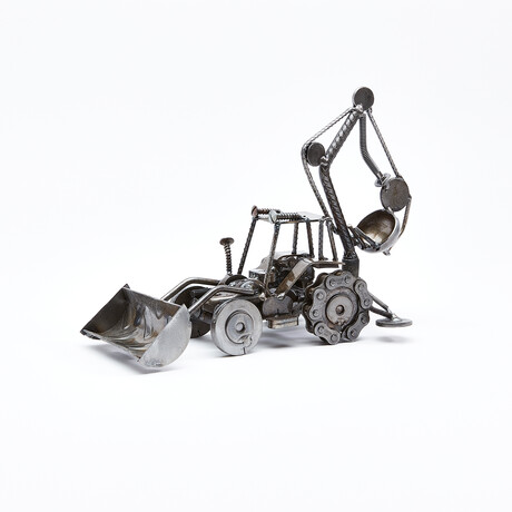 Rustic Bulldozer Digger Auto Part Sculpture