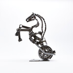 Rustic Horsepower Upcycled Auto Parts Sculpture15 Inch