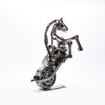 Rustic Horsepower Upcycled Auto Parts Sculpture15 Inch