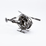 Helicopter Upcycled Auto Part Sculpture
